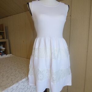 City Studio Lace Embellised Textured Knit Dress